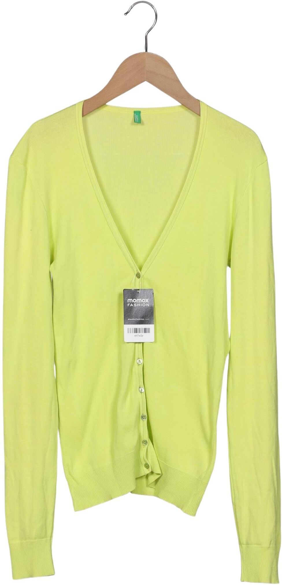 United Colors OF Benetton Damen Strickjacke, Neon, Gr. M, Baumwolle - Second Hand