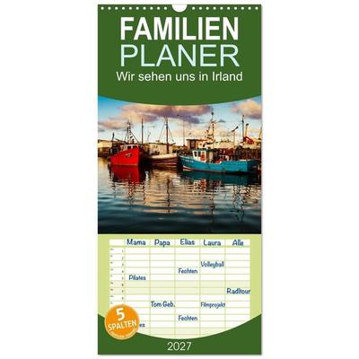 Familienplaner 2027 - Wir sehen uns in Irland - Ring of Beara und Ring of Kerry mit 5 Spalten (Wandkalender, 21 x 45 cm) CALVENDO