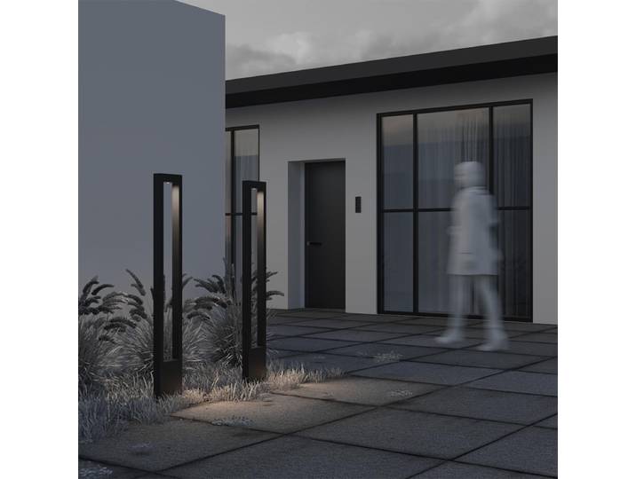 Lampadaire LED\, éclairage extérieur\, métal\, graphite\, H 150 cm