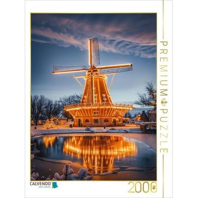 CALVENDO Puzzle Windmühlen im Abendlicht, verweben Träume und Geschichten im Gesicht | 2000 Teile Lege-Größe 90x67cm Foto-Puzzle für glückliche