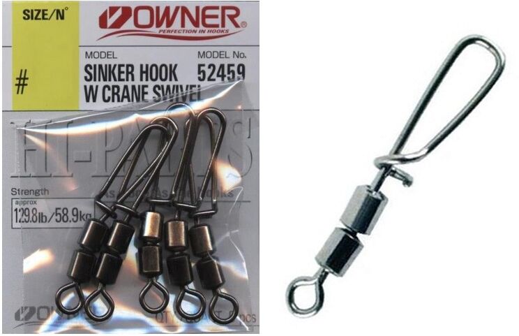 Owner Sinker Hook W/crane Swiwel