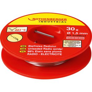 Rothenberger-Industrial Lötzinn RL, bleifrei, Ø 1,5mm, 99,3% Zinn, 0,7% Kupfer, 30g