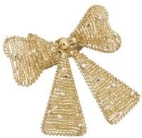 Saro Lifestyle Beaded Bow Napkin Ring (Set of 4)