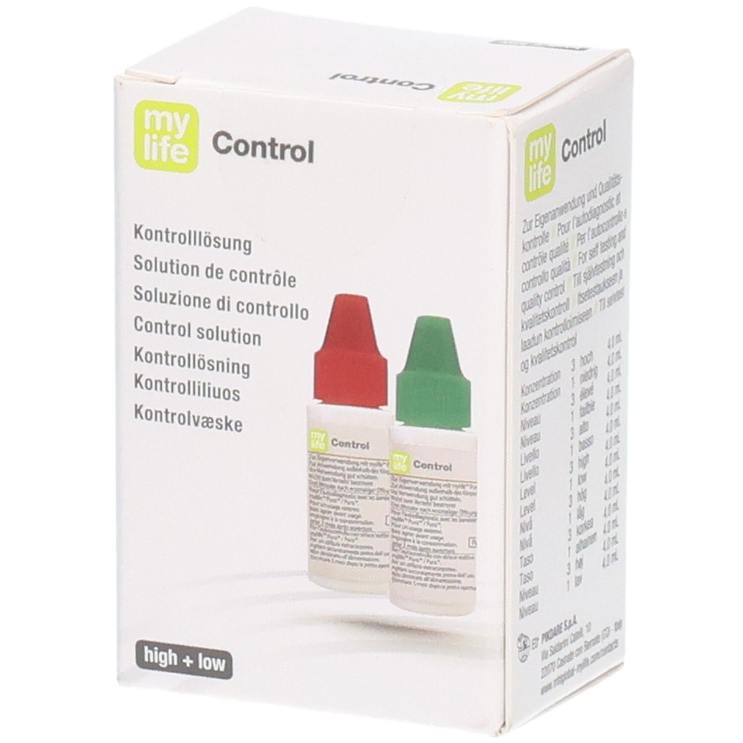 Mylife Control Kontrolllösung hoch/tief 2x4 ml Lösung