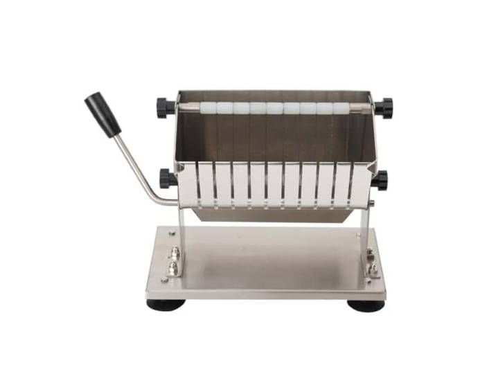 YILIKISS Edelstahl Currywurstschneider für 18 mm Scheiben,10 extra scharfe Messer mit Wellenschliff, Bratwurstschneider manuell für Imbiss, Gastro,Hand Curry Wurst Schneider, Wurstschneider