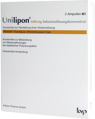 Köhler Pharma GmbH UNILIPON 600 Infusionslösungskonzentrat 1X5 St 04644125