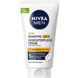 2x Nivea Men, Gesichtscreme, Sensitive Gesichtspflege Creme LSF 15 (75 ml, Tagescreme, SPF 15)