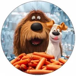 Essbares Papier „Geheimes Leben der Haustiere“ Max und Duke, 19,5 cm