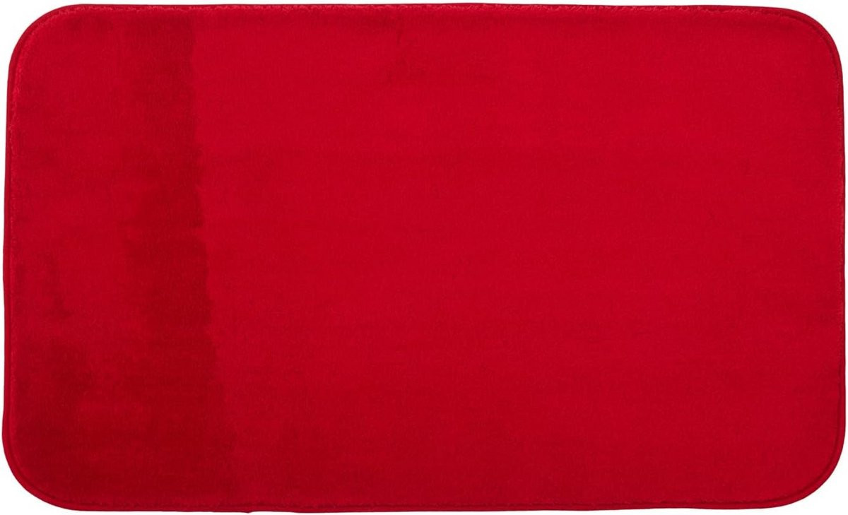 Luxe Hoogpolige Badmat Rood 60 x 100 cm - Zacht en Antislip