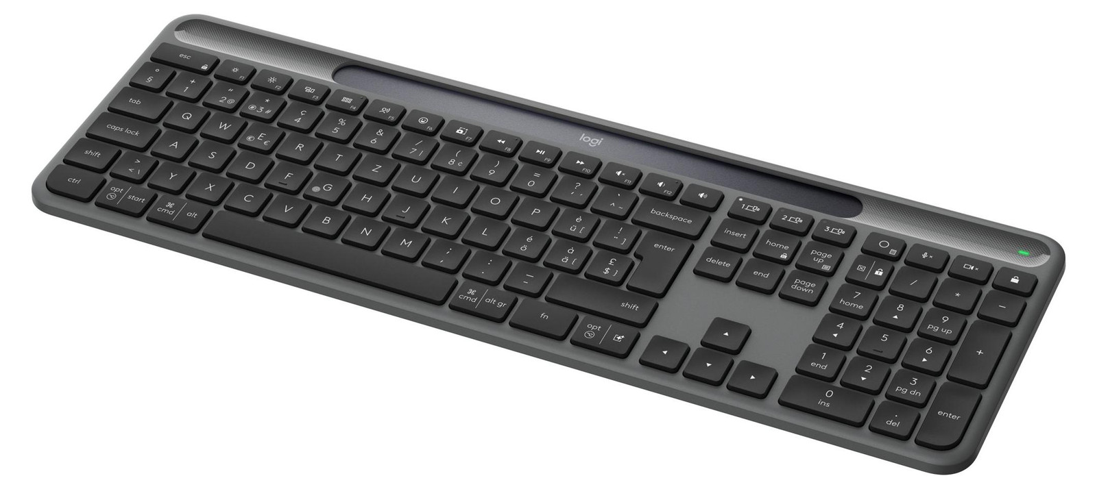 Logitech Signature Slim Solar + K980 Draadloos Toetsenbord, RF en Bluetooth, QWERTZ, Grafiet