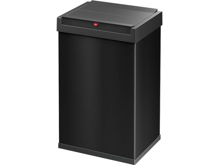 Mülleimer HAILO Big-Box Swing L , schwarz, B:35cm H:54,5cm T:26cm, Metall, Mülleimer, Mülleimer, 35 Liter, Stahlblech, Abfallbox mit selbstschließendem Schwingdeckel