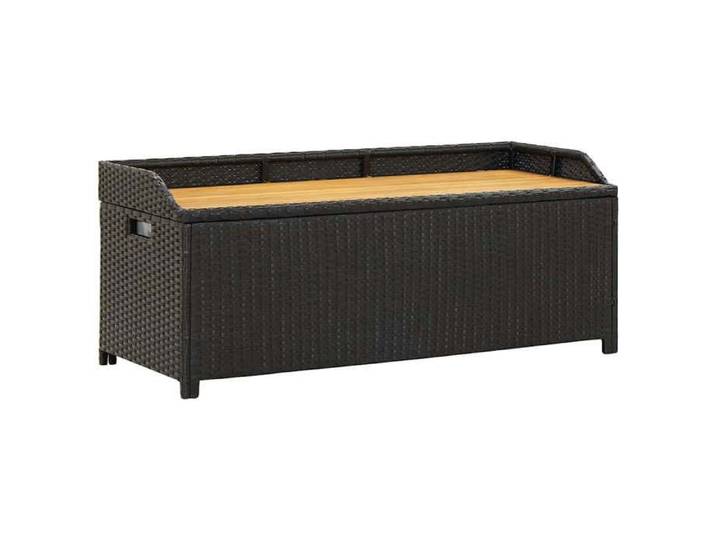 Maison Soldes Banquette/Banc balcon - Chaise/Banquette de rangement de jardin - 120 cm Résine tressée Noir 026_43213536
