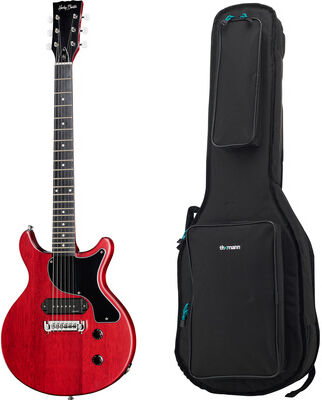 Harley Benton DC-Junior FAT Faded Che w/Bag Faded Cherry