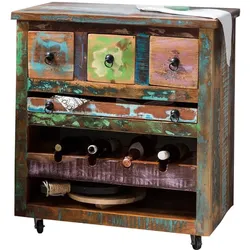 Küchenwagen 'Seaside' Massivholz, Metall Recycletes Holz Shabby Chic