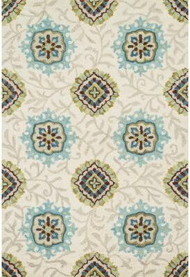 Alexander Home Hand-hooked Meadow Ivory/ Spa Wool Rug
