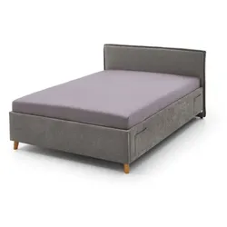 meise.möbel Polsterbett Fun mit Lattenrost Stoff Grau 90 x 200 cm