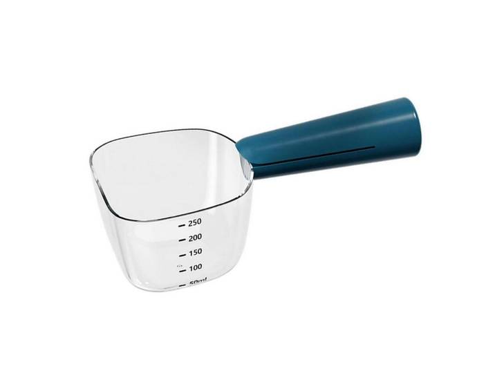 Messbecher für Tierfutter mit Skala und Beutelclip Blau, Kunststoff, Backen & Backzubehör, Messbecher