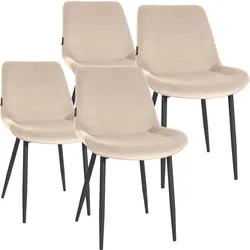 CLP 4er Set Esszimmerstühle Victoria Samt   Farbe: creme