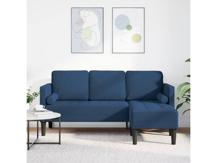 Canapé d angle 3 places Bleu 160 cm Tissu