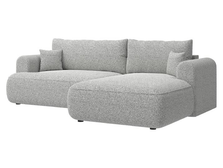Selsey Ovo - Canapé d'angle en L avec fonction sommeil\, gris clair\, côté droit