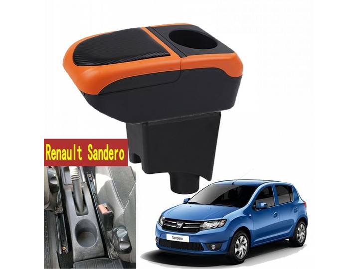 Boîte d'accoudoir pour voiture Sandero Stepway, accessoires de voiture, boîte de rangement centrale, accoudoir
