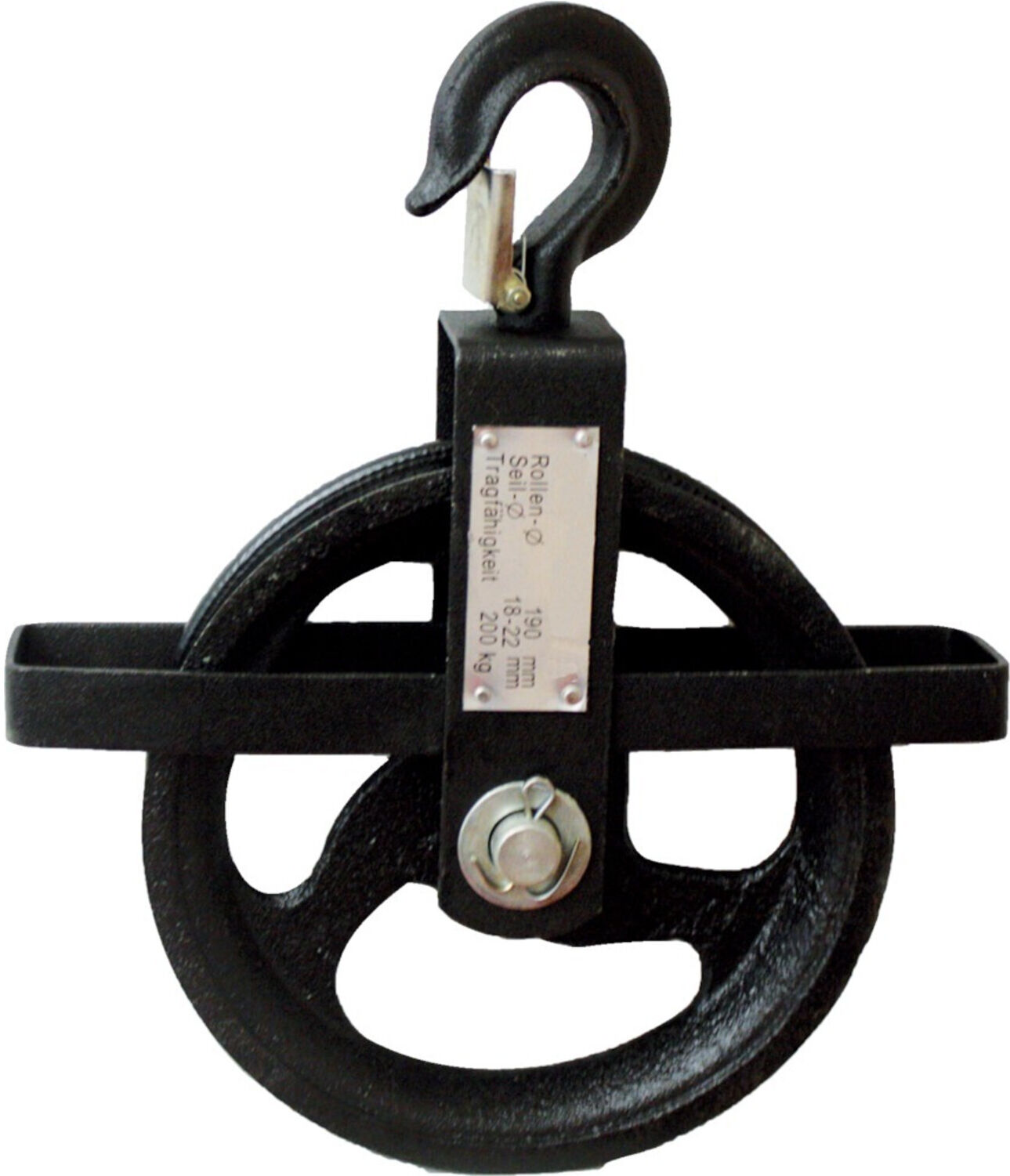 Seilrad 190 mm, 200 kg für Seile von 18 - 22 mm ; E/D/E (45130)