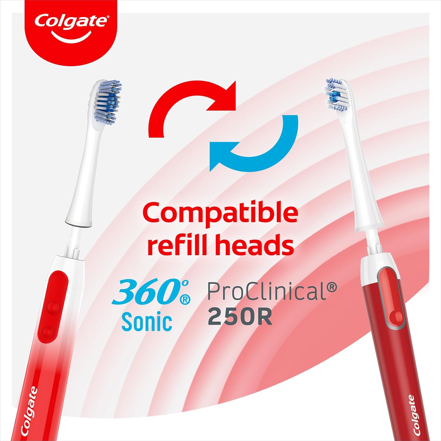 Colgate 360 Sonic Max White Battery Powered Toothbrush – Replaceable Head, Whole Mouth Clean