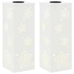 vidaXL Solar LED Weg Licht 2 pcs Weiß Kalt gewalzter Stahl