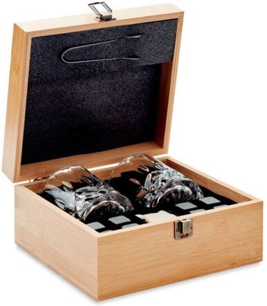 INVERNESS Set Bicchieri Whisky in vetro e box bamboo 2x300ml Personalizzate o neutre