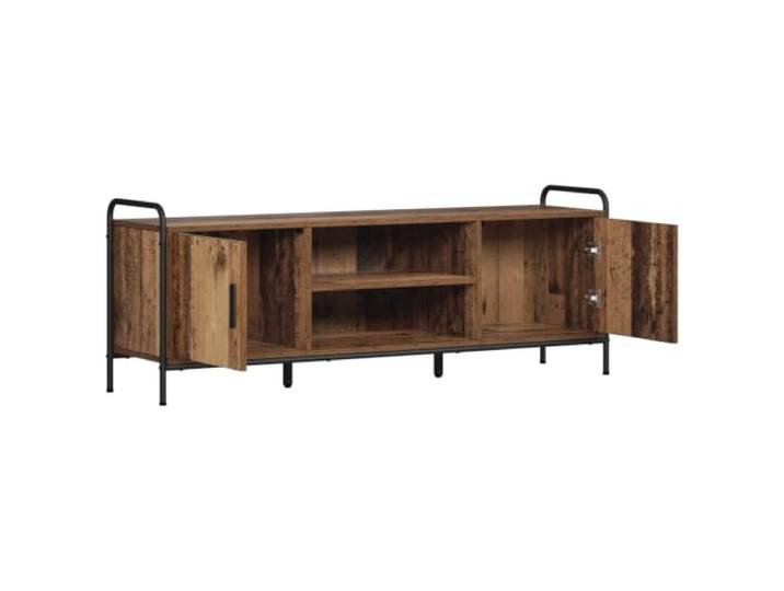 GKHPYURE TV-Schrank 133 x 33 x 50 cm Holz Holz Stahl verzinkt, Türen 90°, Stangengriffe, Wandbefestigung, Gewicht 19,5 kg, Tragkraft 60 kg
