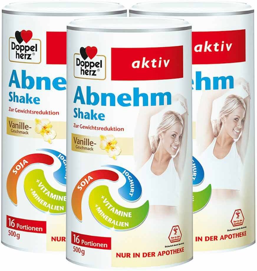Doppelherz Abnehm Shake Vanille 3er Paket 3X500g
