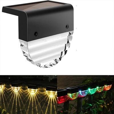 Inspired Living SolarGlow Waterproof Solar Deck Lights For Stairs Fence Patio And Pathway warm And Rgb a 8pcs