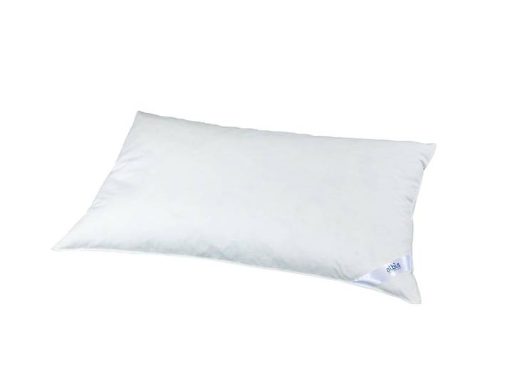 Naturfaserkissen ALBIS SWITZERLAND Albis Forte 300 , weiss (weiß), B:65cm L:65cm, Bezug: 100% Baumwolle. Füllung: 100% Gänsefeder, Kopfkissen, Naturfaserkissen