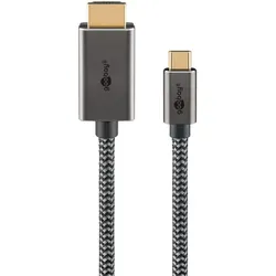goobay USB-C/HDMI Kabel 3m silber, schwarz