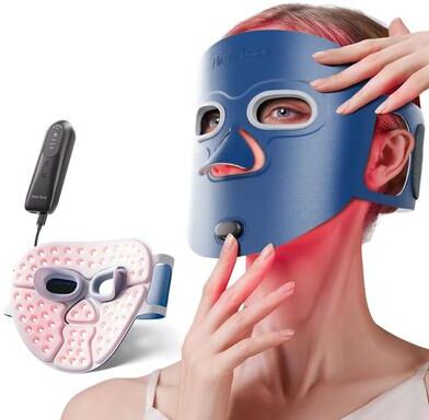 Useful Little Things Wireless 3D Contour Red Light Therapy Mask With 850nm Infrared Repair blue