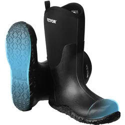 VEVOR Gummistiefel mit Stahlkappe, Schutzschuhe, wasserdichte Regen-Angelstiefel, rutschfeste Arbeitsschuhe für den Außenbereich, leicht und langlebig, für Fertigung, Bau, Landwirtschaft, Größe 11 US