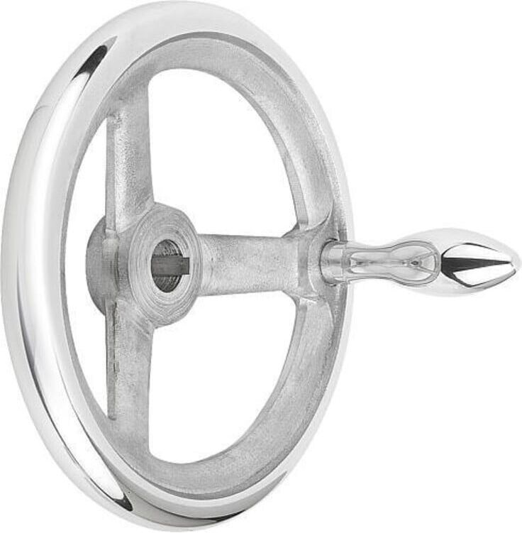 KIPP Handrad DIN950 200 Aluminium Passbohrung 22H7 (K0160.3200X22)