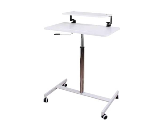 GTOULHH Überbetttisch Medizinischer Überbetttisch Mit Rädern Tragbarer Computertisch Bettcouch Beistelltisch Krankenhausbetttisch Sofa Beistelltisch für Zuhause(White)