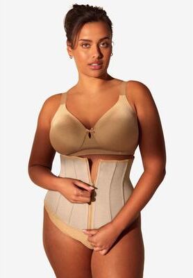 Plus Size Women's Ultra-Firm Flex Zip Corset Waist by Secret Solutions in Nude (Size 5X)