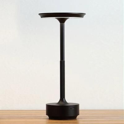 Uplift Essentials Aluminum Alloy Simple Decorative Lamp Retro Portable Touch Desk Lamp black battery 2000 Mah