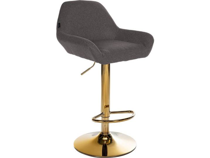 CLP Barhocker Braga (1er), Stoffbezug, Gold-Optik, höhenverstellbar