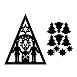 Vorlage selbstklebend, doppelte Lichterecke Bergm Sternwappen 40 x 50 cm