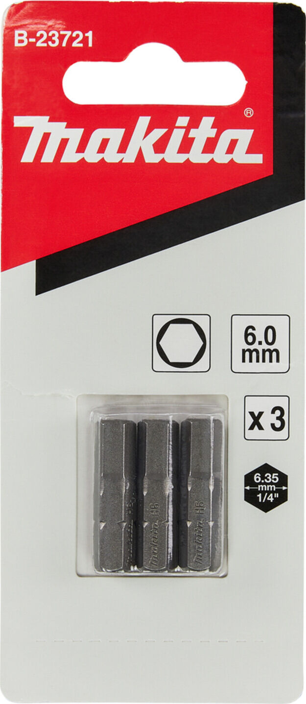 Makita 6-KT Bit 6,0x25mm (B-23721)