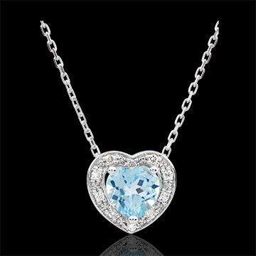 Edenly Collier Verzaubertes Herz - Blauer Topas