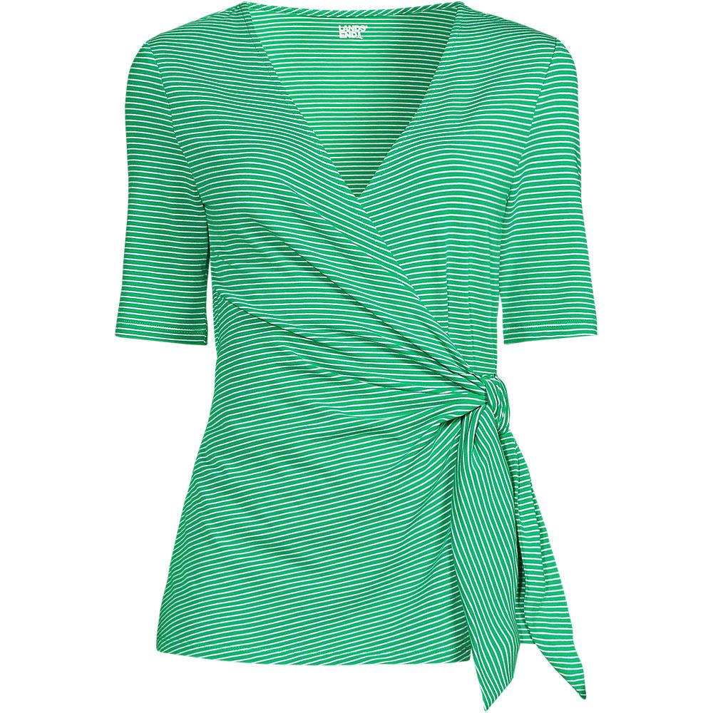 Shirt in Wickel-Optik in Plus-Größe für Damen, Damen, size: plus, Grün, by Lands' End