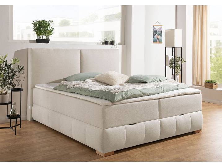 Boxbett, Beige, 190x213 cm, Holzwerkstoff, 2 Bettkästen, Klassisch, Otto