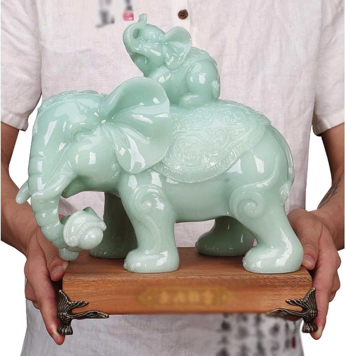 Blauw Olifant Beeldje voor Decoratie