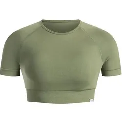 SMILODOX Crop Shirt Elna, Größe XL in Braun Braun