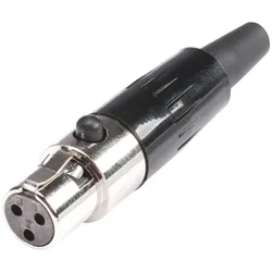 HICON Mini-XLR, 3-pol , Metall-, Löttechnik-Kabelbuchse, vergoldete(r) Kontakt(e), gerade, nickelfarben