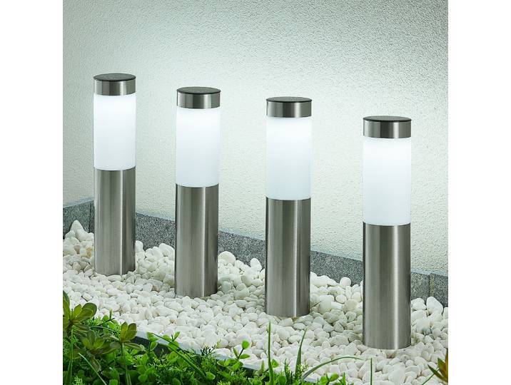 Sirita Solarzelle Leuchte 4 pcs. H31 Silver - Lindby - Modern - Edelstahl - Zylinder